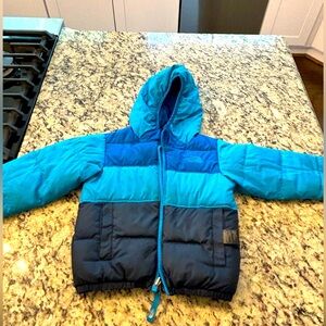North face boys, puffer jacket reversible